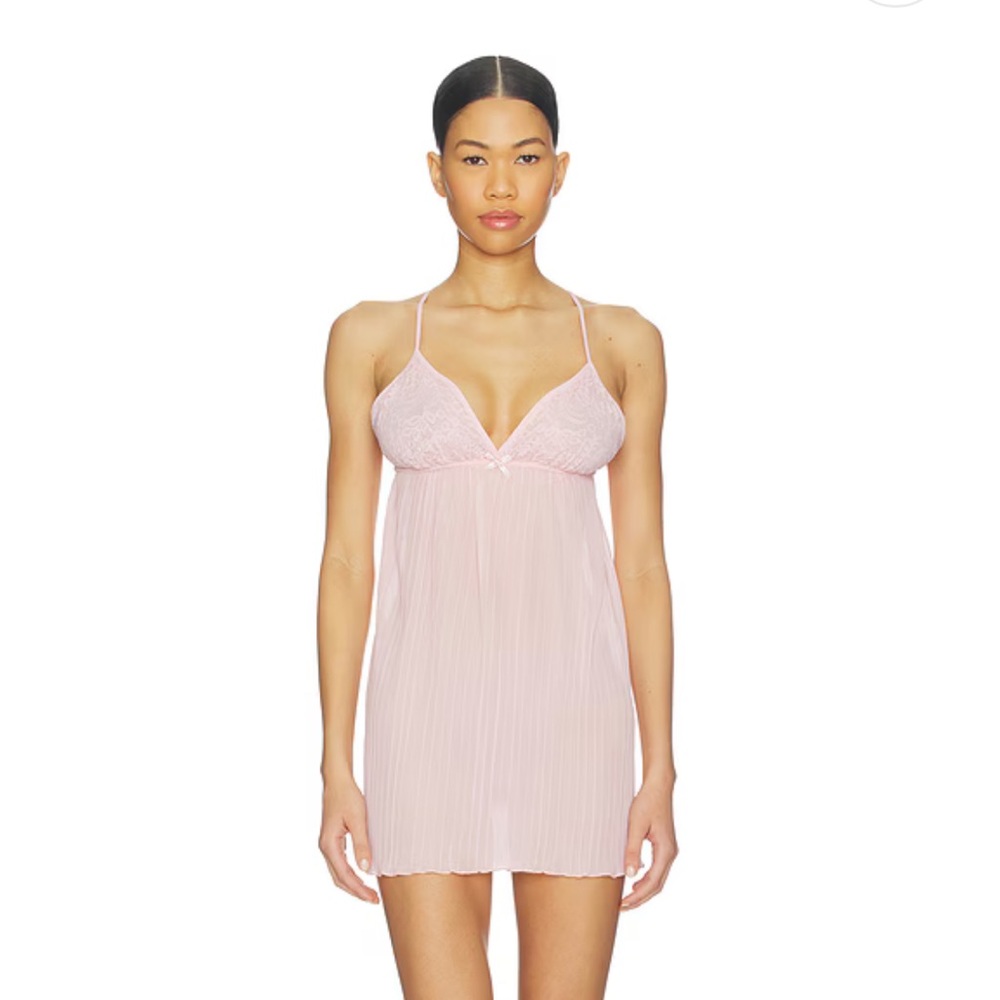 Revolve pink lace slip dress
